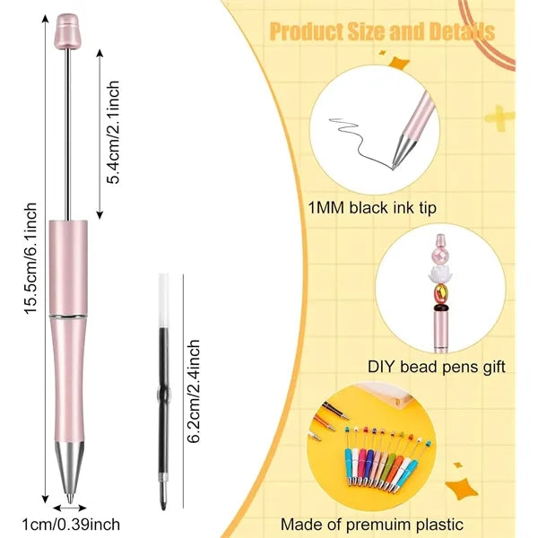 Mulit Colors Beadable Plastic Ballpoint DIY Pen