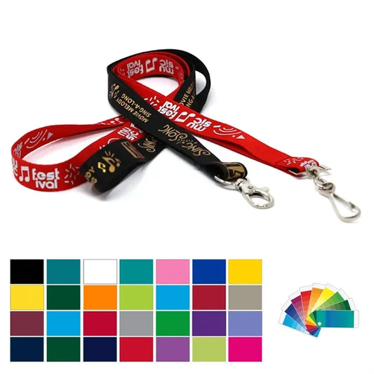 1" Flat Smooth Polyester Metallic Ink Custom Lanyards