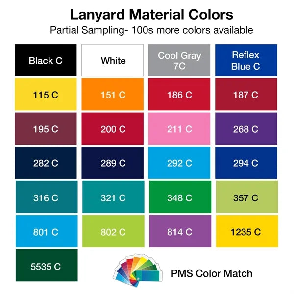 1" Flat Smooth Polyester Metallic Ink Custom Lanyards