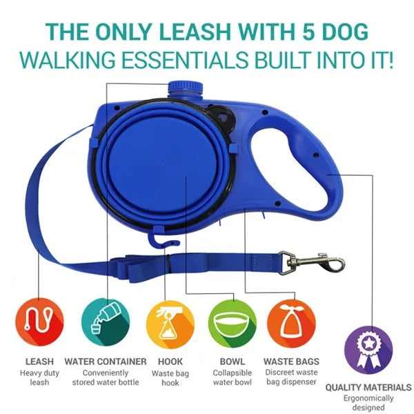 5-In-1 Water Bottle Dog Leash