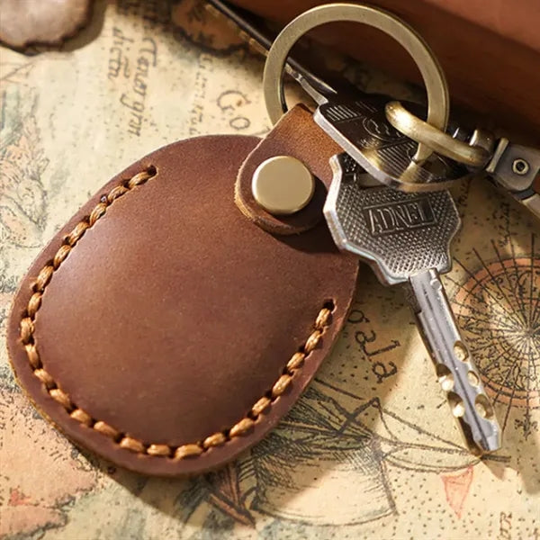 Leather Look Keychain with Carabiner Clip