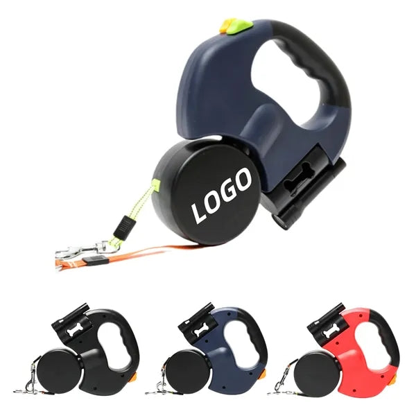 Dual-Headed LED Retractable Dog Leash