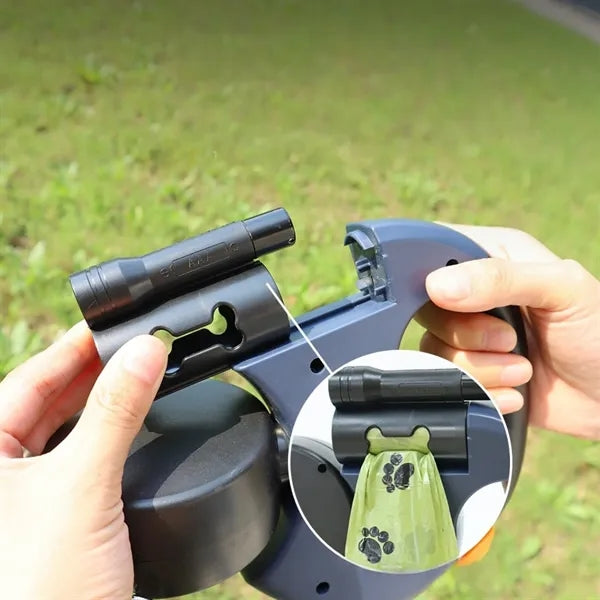 Dual-Headed LED Retractable Dog Leash