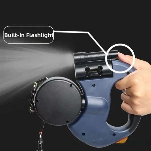 Dual-Headed LED Retractable Dog Leash