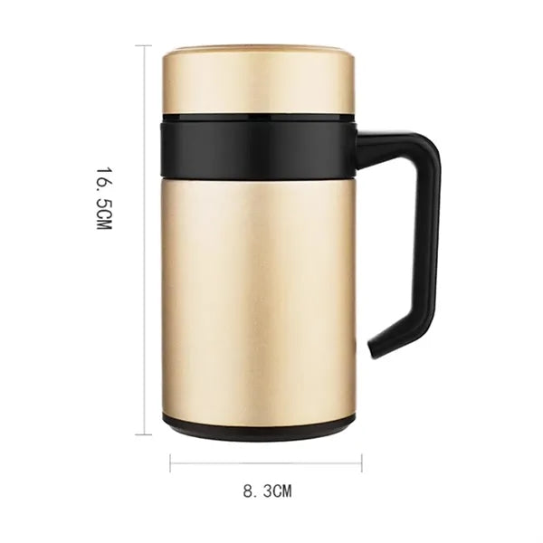 Insulated Stainless Steel Travel Mug with Handle