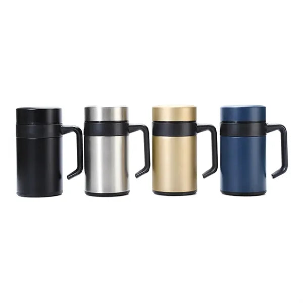 Insulated Stainless Steel Travel Mug with Handle