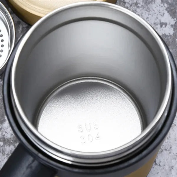 Insulated Stainless Steel Travel Mug with Handle