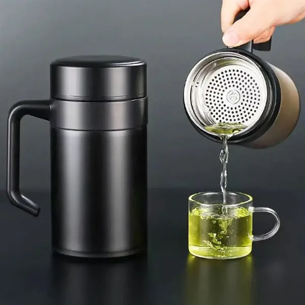 Insulated Stainless Steel Travel Mug with Handle