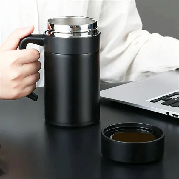 Insulated Stainless Steel Travel Mug with Handle