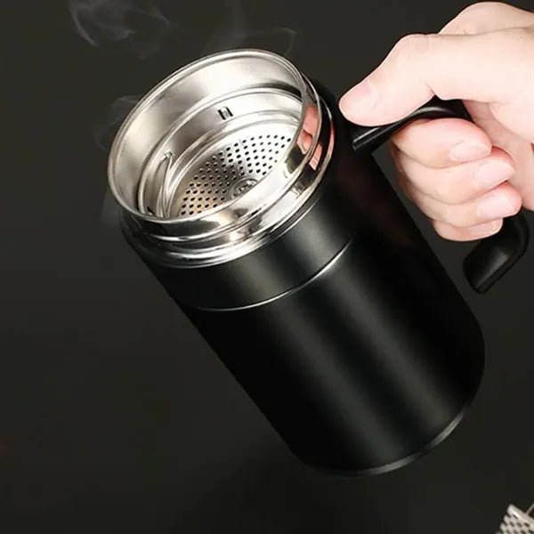 Insulated Stainless Steel Travel Mug with Handle