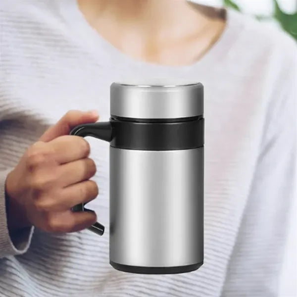 Insulated Stainless Steel Travel Mug with Handle