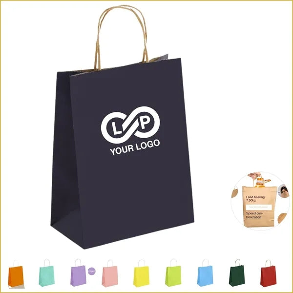 Reinforced Handle Customizable Eco-Friendly Kraft Paper Bags