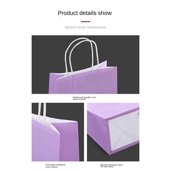 Reinforced Handle Customizable Eco-Friendly Kraft Paper Bags