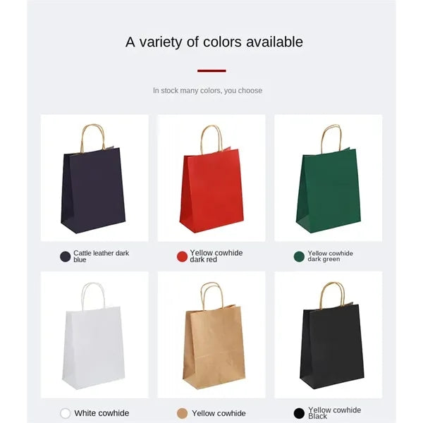 Reinforced Handle Customizable Eco-Friendly Kraft Paper Bags
