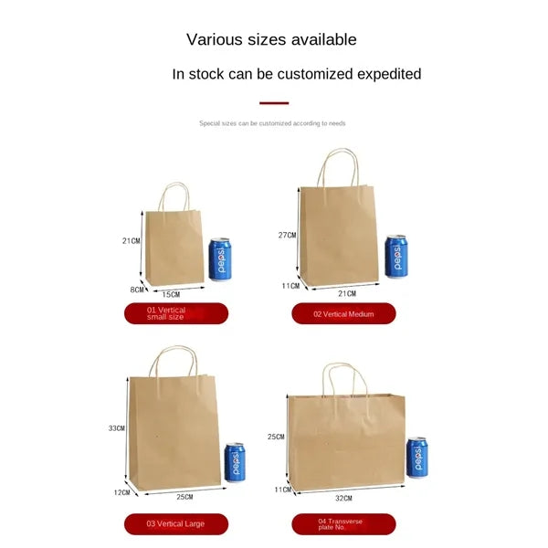 Reinforced Handle Customizable Eco-Friendly Kraft Paper Bags