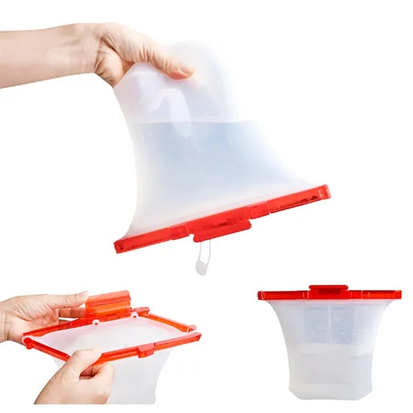 Silicone Food Storage Bags with Clip Seal