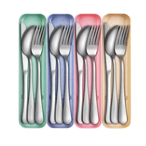 Portable 4-pieces Stainless Steel Travel Set with Case