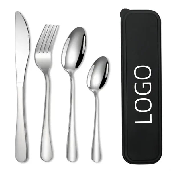 Portable 4-pieces Stainless Steel Travel Set with Case
