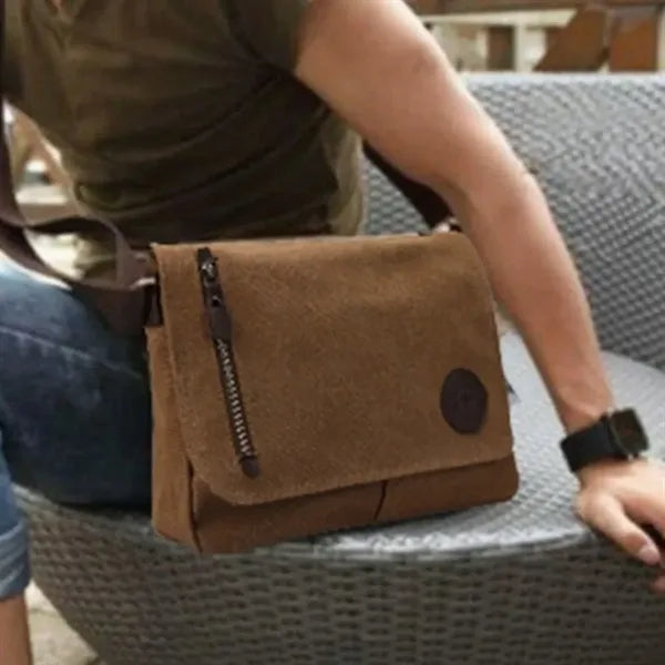 Canvas Messenger Bag with Adjustable Strap
