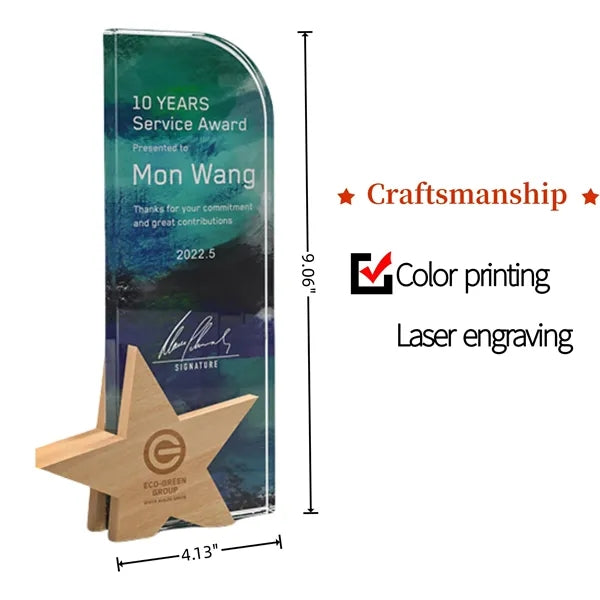 Acrylic Trophy, Colorful Pattern, Service Award
