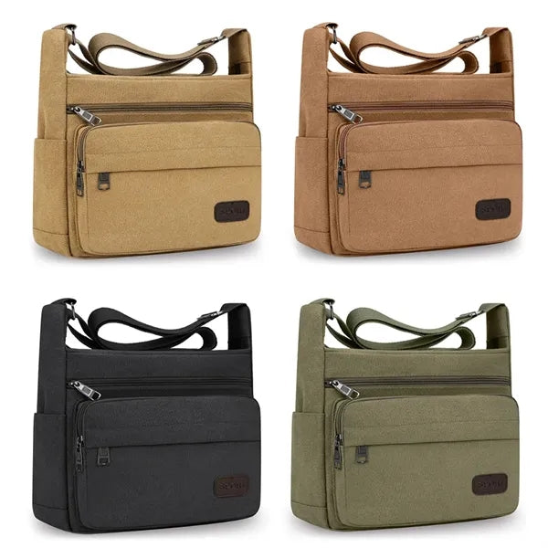 Multi Pocket Shoulder Bag with Adjustable Strap