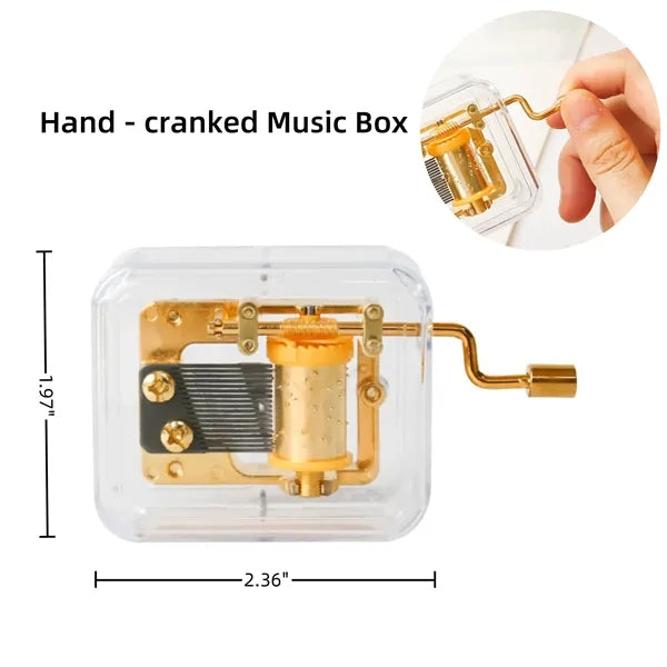 Transparent Music Box Hand - Operated Branded Giveaway