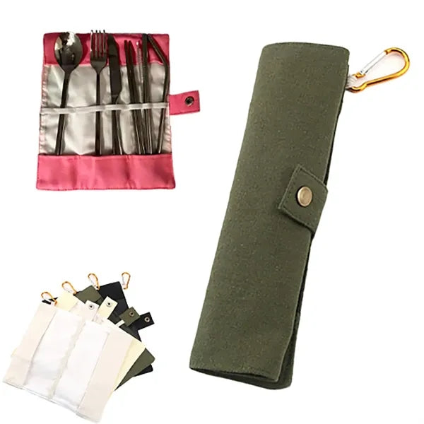 7 Pieces Stainless Steel Cutlery Set With Carabiner