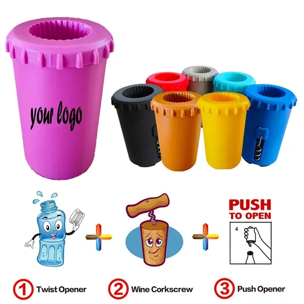 3-In-1 Multi-Function Magnetic Push Bottle Opener