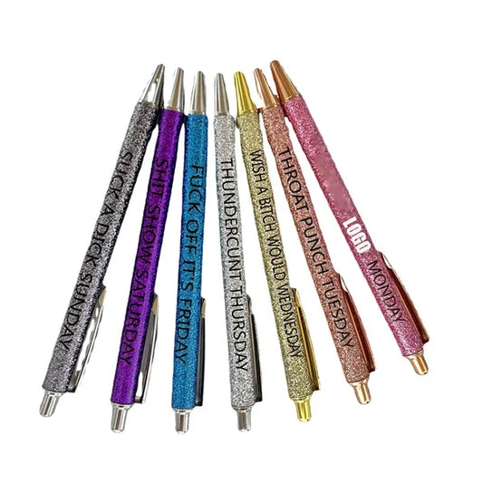 Funny Glitter Ballpoit Describing Seven Days Of Week Pen
