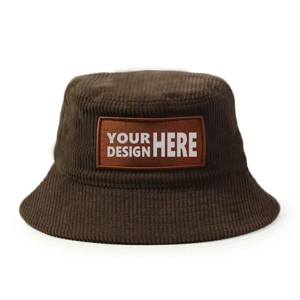 Corduroy Bucket Hat Custom Patch Outdoor Promo