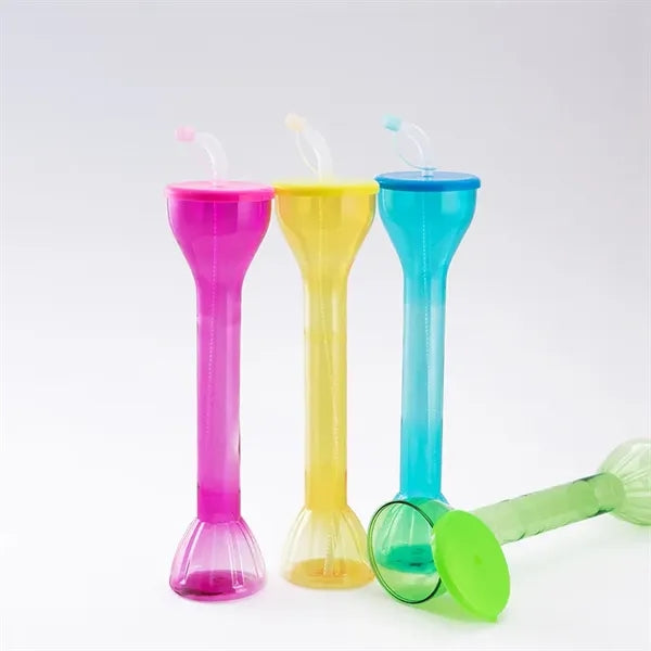Disposable Plastic Water Bottle Party Yard Cup with Straw