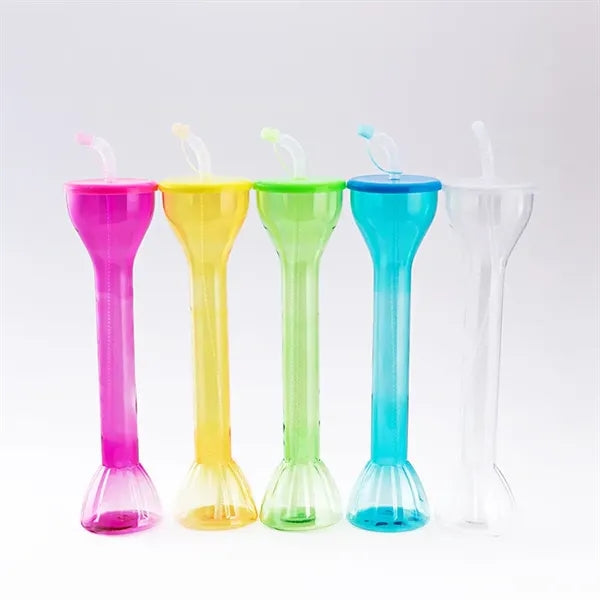 Disposable Plastic Water Bottle Party Yard Cup with Straw