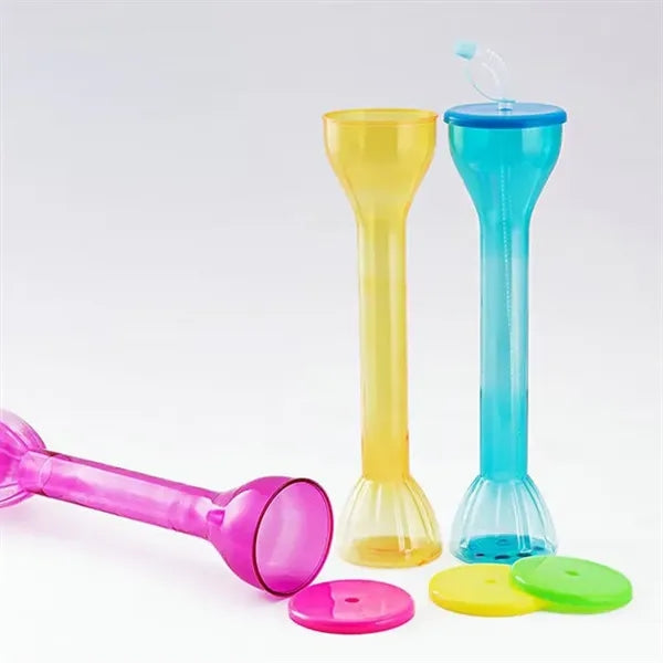 Disposable Plastic Water Bottle Party Yard Cup with Straw