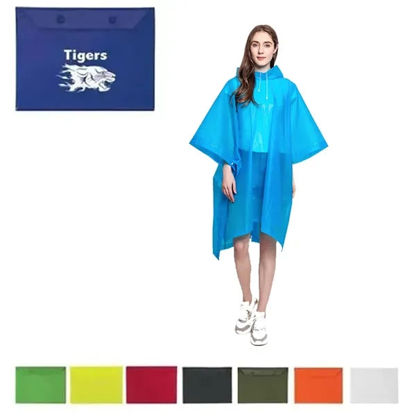 Adult Poncho with Plastic Snap Pouch