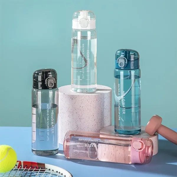 Transparent sports water bottle with scale