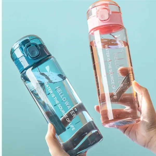 Transparent sports water bottle with scale