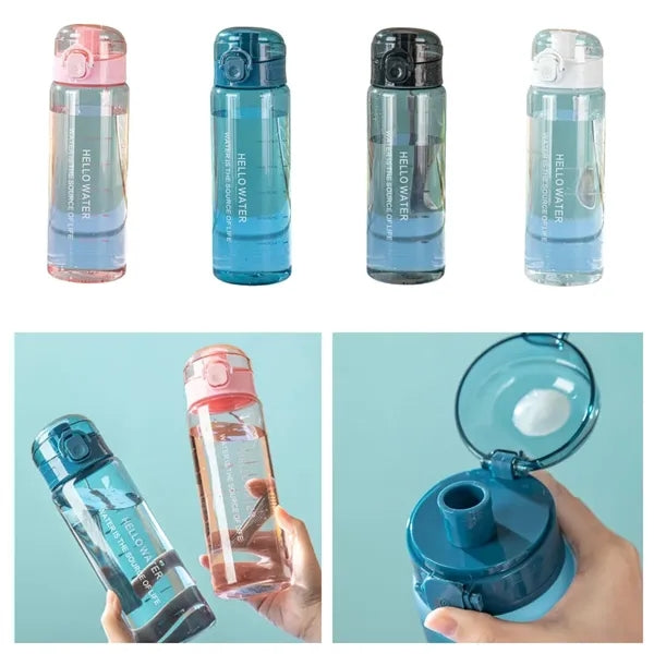 Transparent sports water bottle with scale