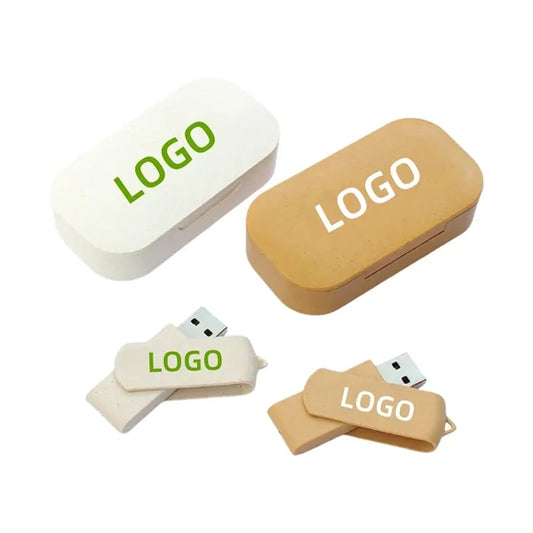 Wheat Straw Biodegradable Box USB Flash Drive Set