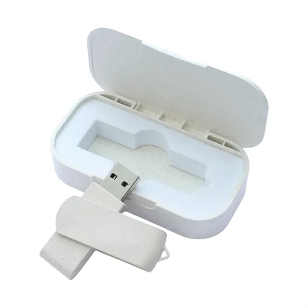 Wheat Straw Biodegradable Box USB Flash Drive Set