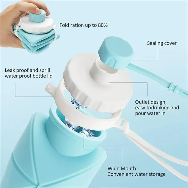 600ML Collapsible Silicone Water Bottles