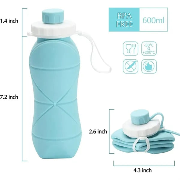 600ML Collapsible Silicone Water Bottles
