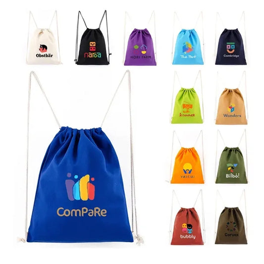 Cotton Canvas Drawstring Backpacks