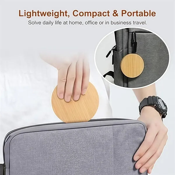 Round Bamboo Multi USB Charging Adapter Cable Kit for Travel
