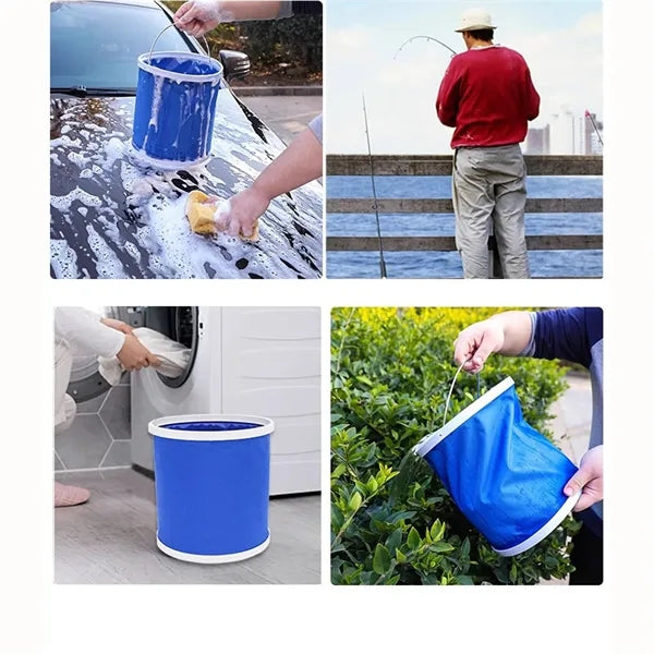 Logo Foldable Car Bucket Portable Outdoor Water Pail