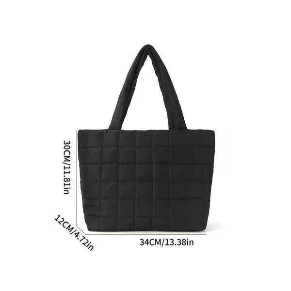 Women Padded Handbag Quilted Tote Shoulder Bag For Daily