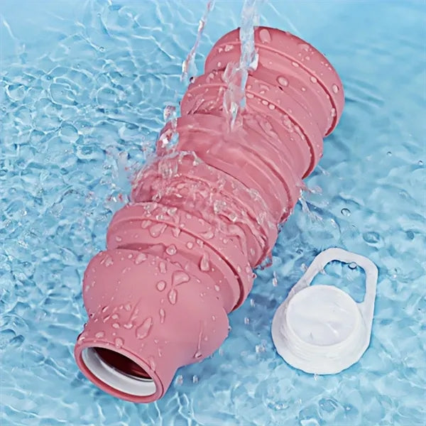 20Oz Collapsible Silicone Water Bottle With Loop