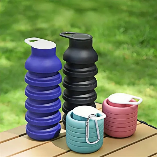 20Oz Collapsible Silicone Water Bottle With Loop