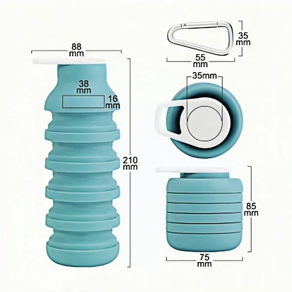20Oz Collapsible Silicone Water Bottle With Loop