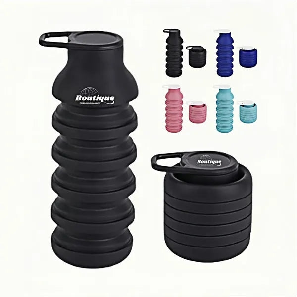 20Oz Collapsible Silicone Water Bottle With Loop