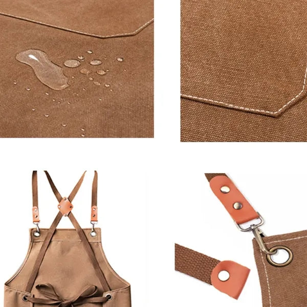 Heavy Duty Cross-Back Work Apron with Pockets